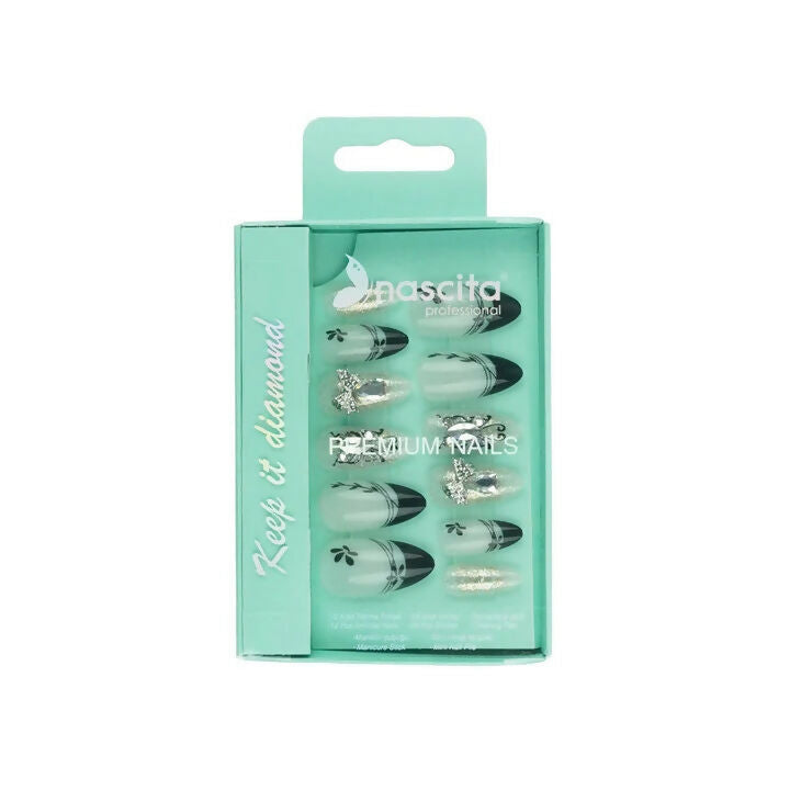 Nascita Premium Diamond Artificial Nails Set 283 Pack of 12