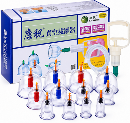 HIJAMA Vacuum Cupping Set for Health Care Portable Body Relaxation Massager & Manual Therapy Cups Traditional Chinese Therapy Cupping Kit 12 Pcs