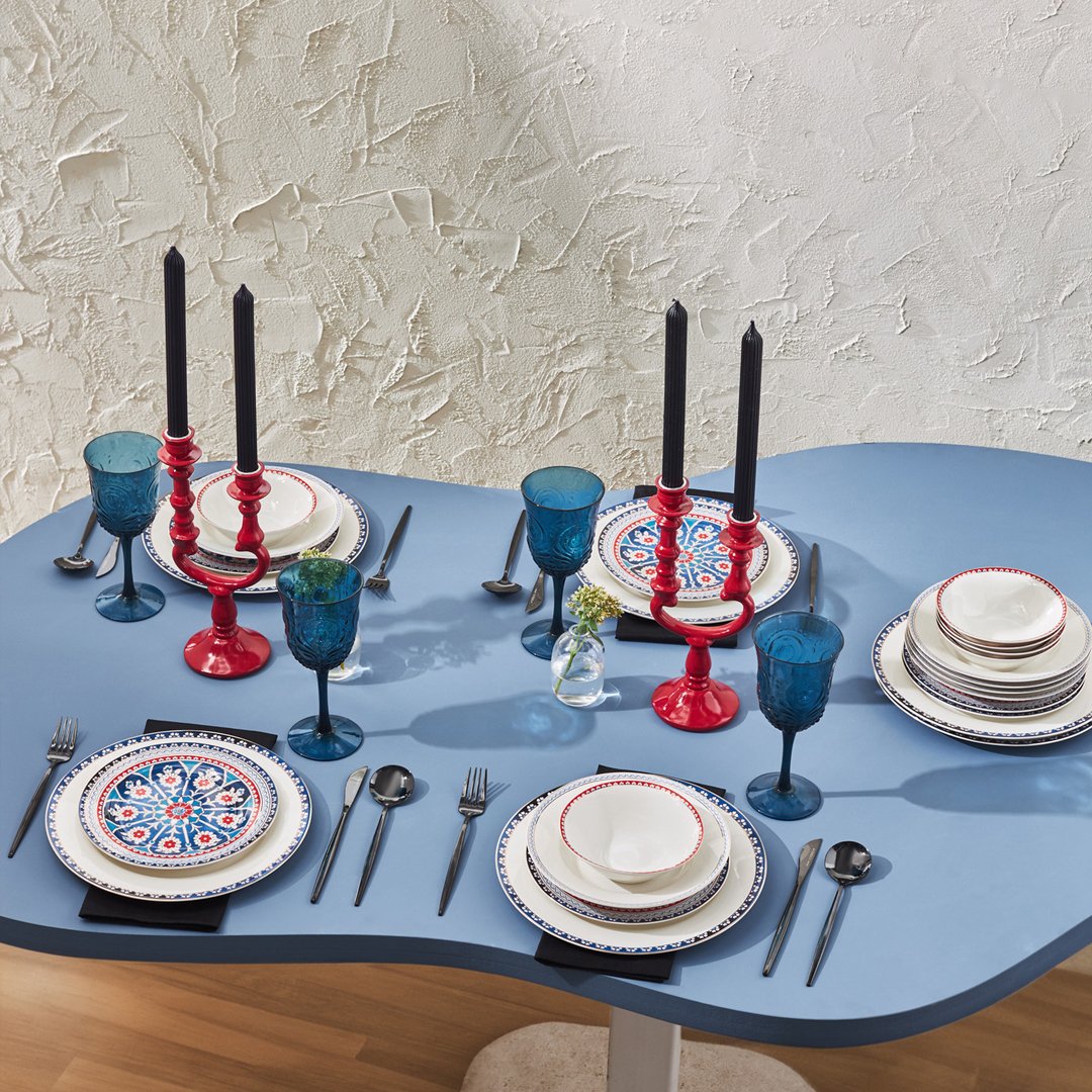 Karaca Elegance Bone Ancient Premium 24-Piece Bone Porcelain Dinner Set for 6 People - Timeless Elegant Collection, 153.09.01.1365