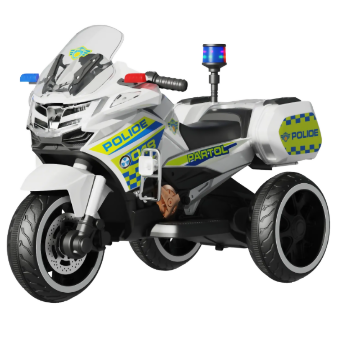 Three-Wheeled Kids Electric Motorcycle – Bluetooth, LED Lights & Remote Control (Ages 3–8)