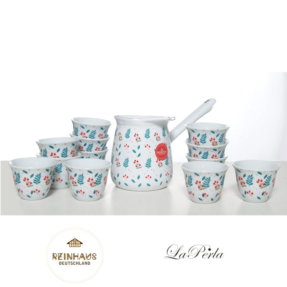 Reinhaus, Enamel Coffee Kettle / Coffee Pot / Milk Pot / Turkish Coffee Kettle / Greek Coffee Kettle / Arabic Coffee Kettle 240ml