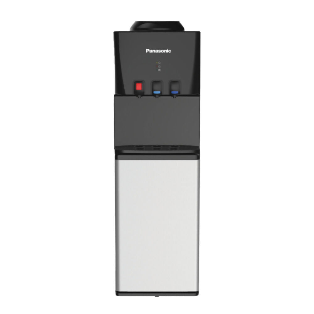 Panasonic Top-Loading Water Dispenser – Hot, Cold & Normal Water Options – Black/Silver Finish, MWD3128TG