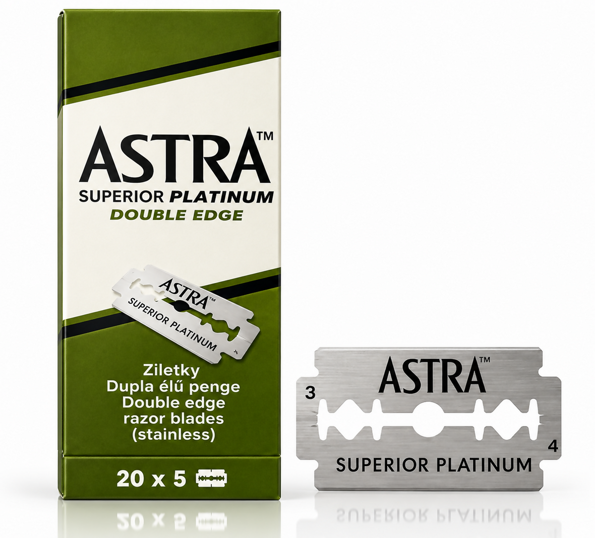 Astra Superior Platinum Double Edge Razor Blades – 100 Pcs