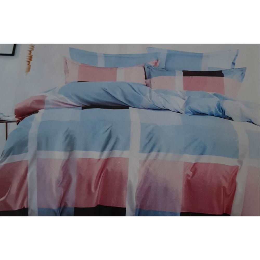 Zenith, Blue/Pink/White Bedset Printed Single 3 Pcs
