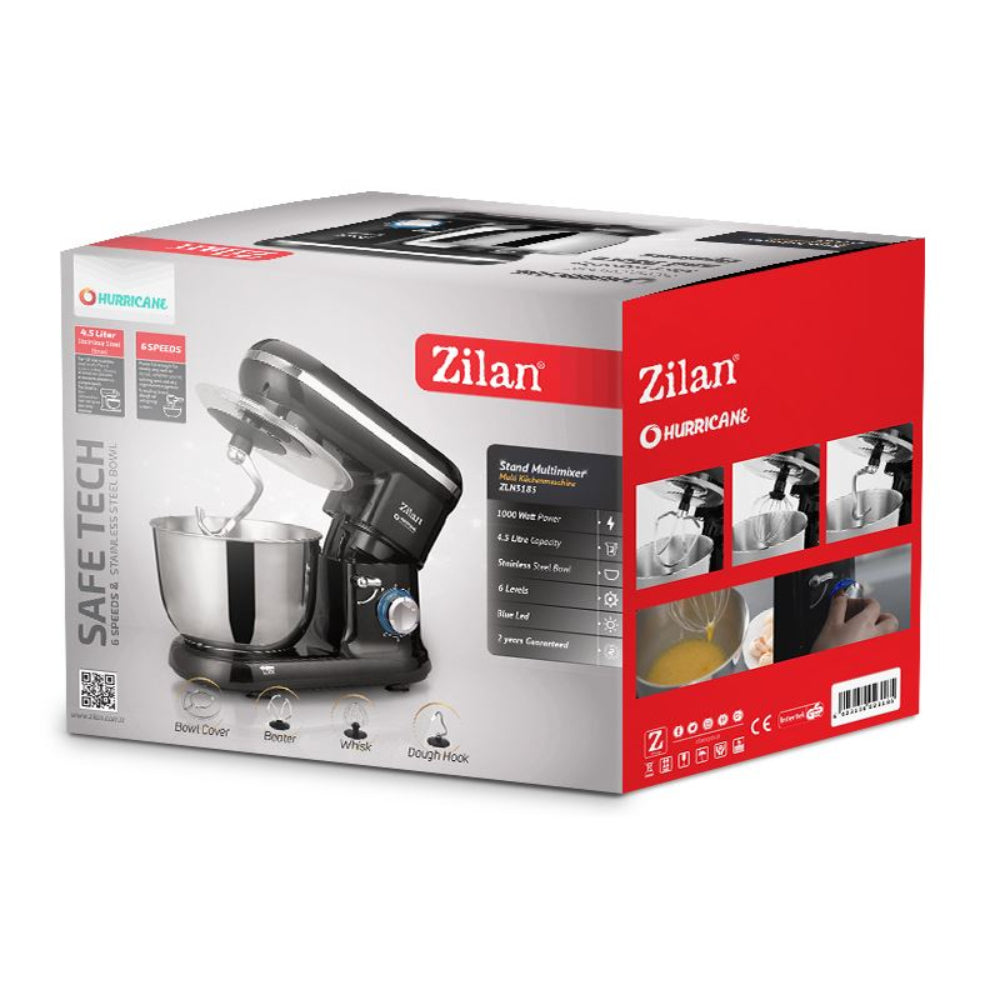 Zilan, Stand Mixer 4.5L, 6 Speeds - 1400W [Black], ZLN3185