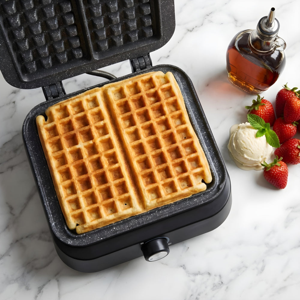 Zilan, XL Waffle Maker, Fixed Non-Stick Aluminum Plates, 1500W