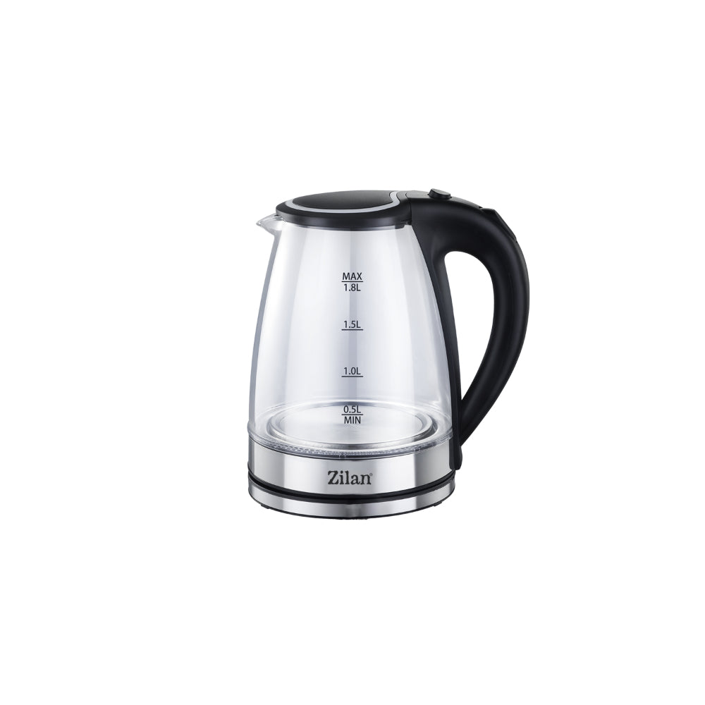 Zilan, Glass Kettle, Cordless, Rotatable 360 Degree, 1.8L, 1800W, ZLN8115