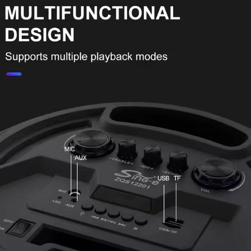 Zqs 12201 Dual 12' High Power Wireless Subwoofer, Bluetooth Speaker